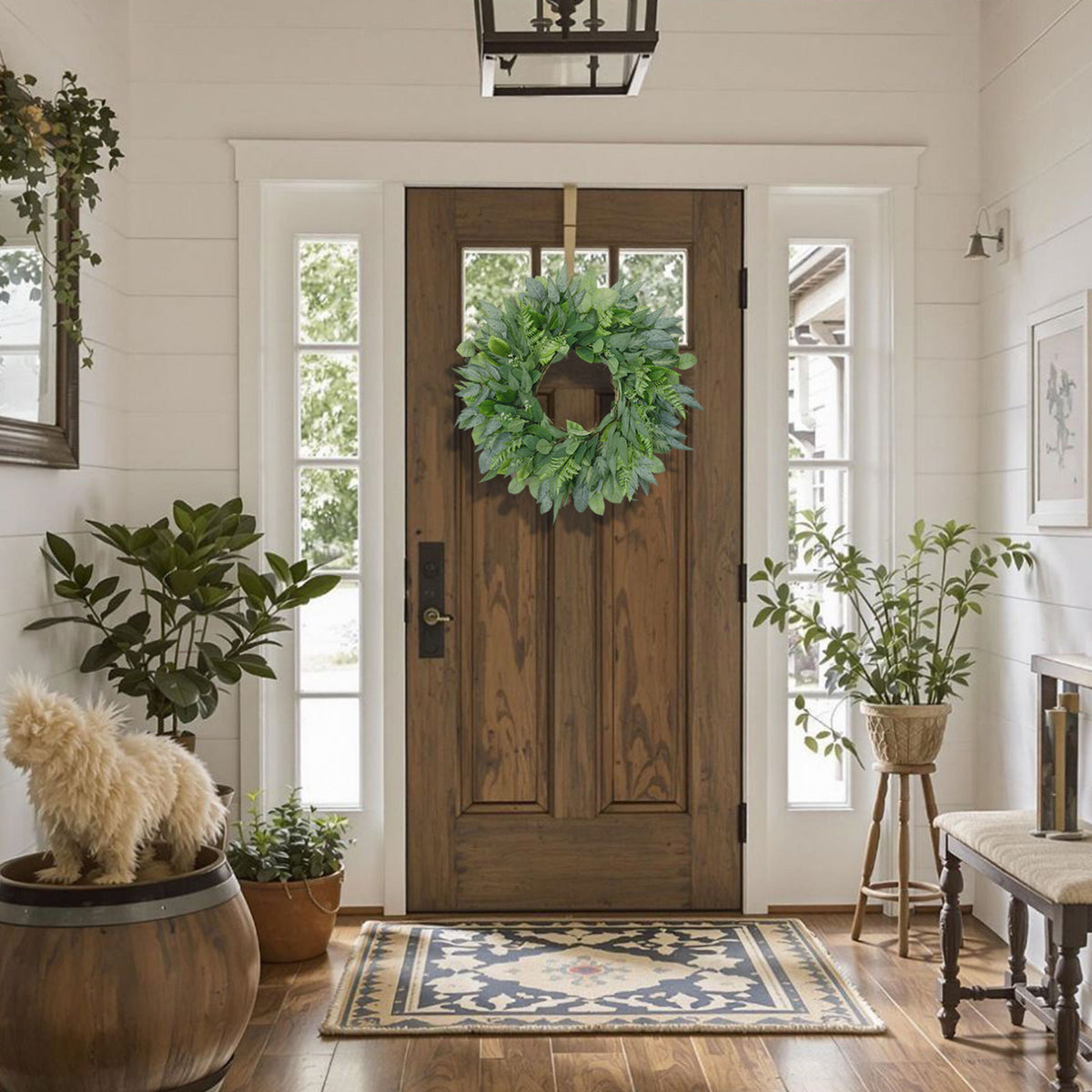 24" Mixed Eucalyptus & Fern Greenery Wreath
