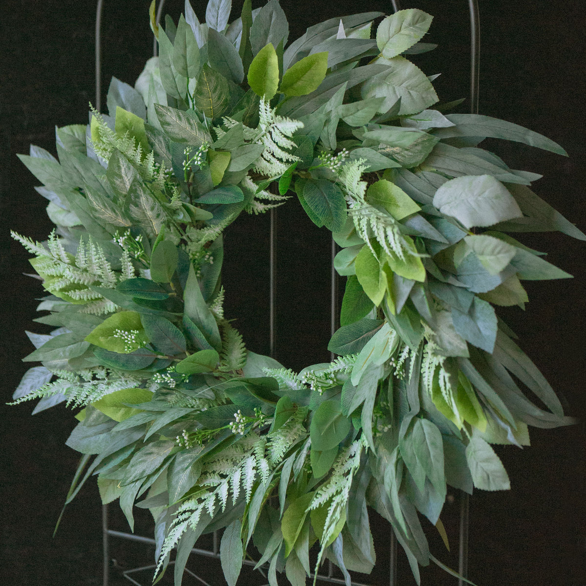 24" Mixed Eucalyptus & Fern Greenery Wreath
