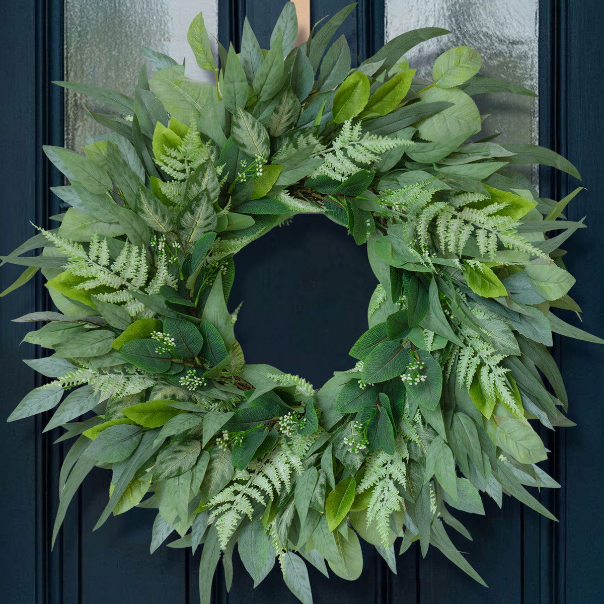24" Mixed Eucalyptus & Fern Greenery Wreath