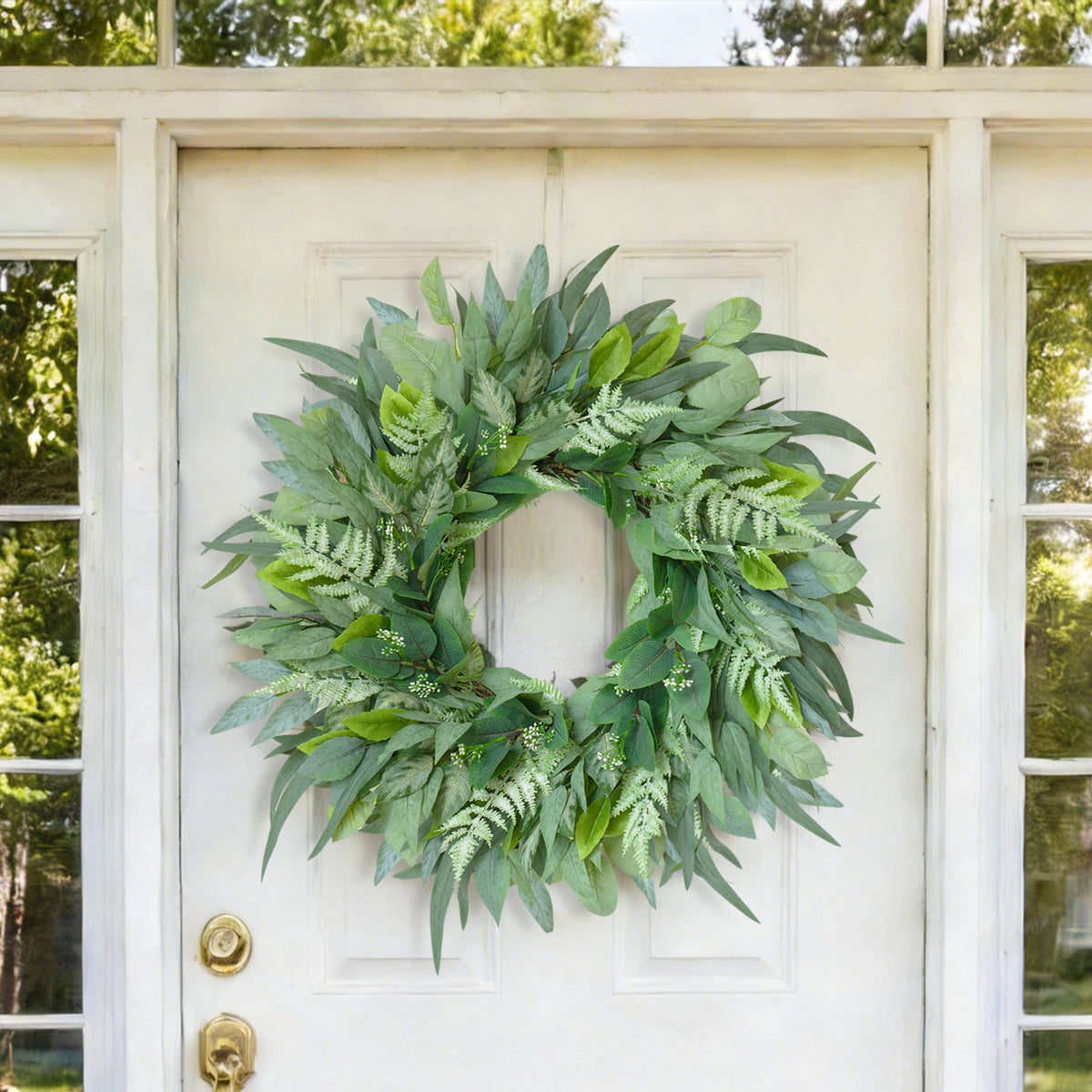 24" Mixed Eucalyptus & Fern Greenery Wreath