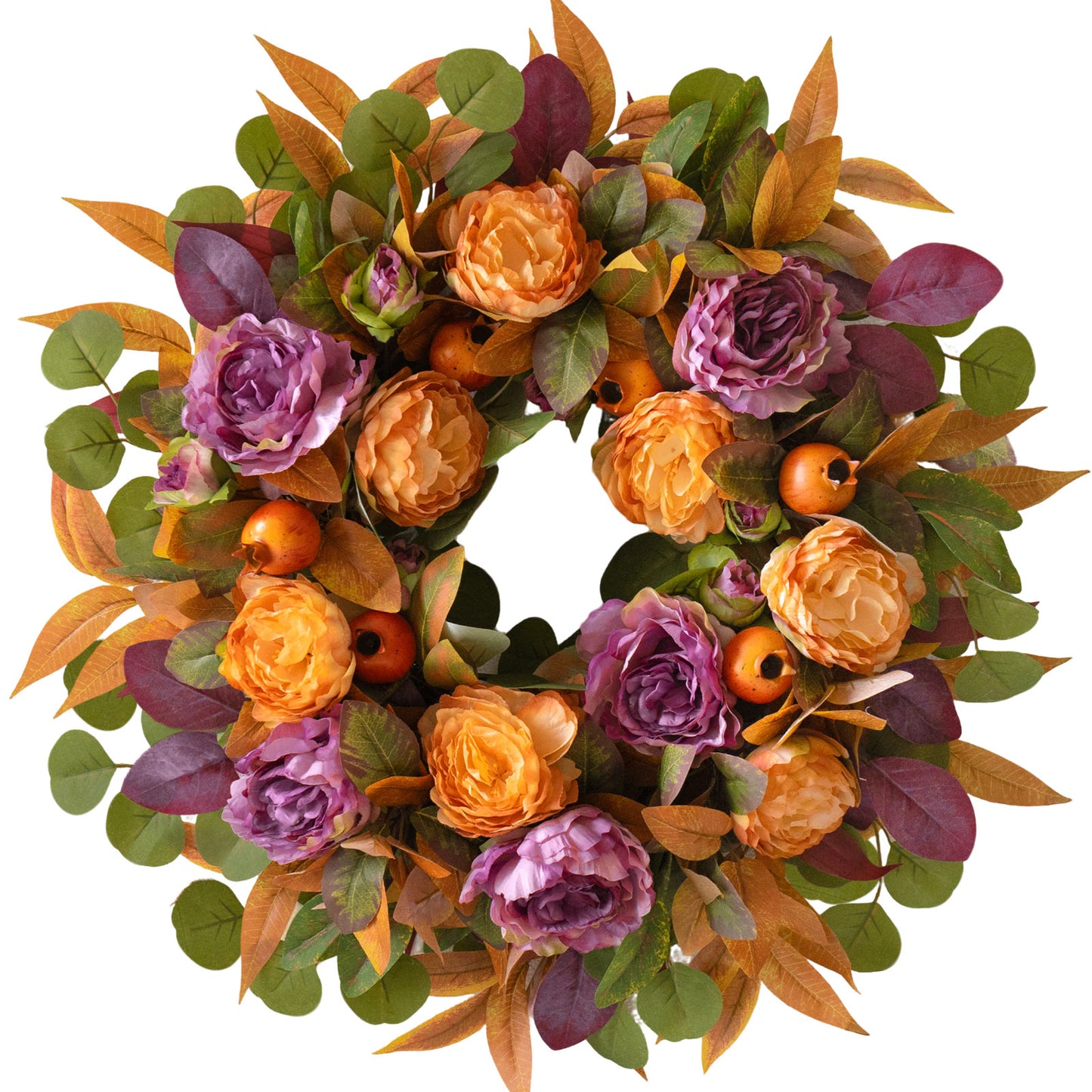 Autumn Purple Peony Wreath