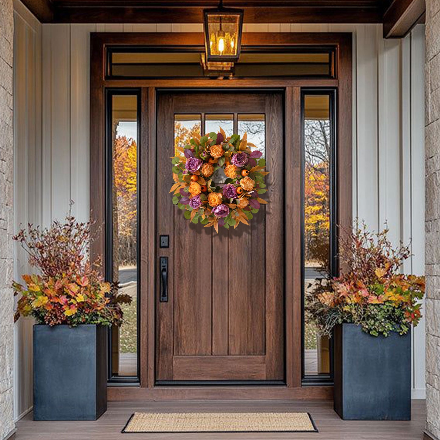 Autumn Purple Peony Wreath