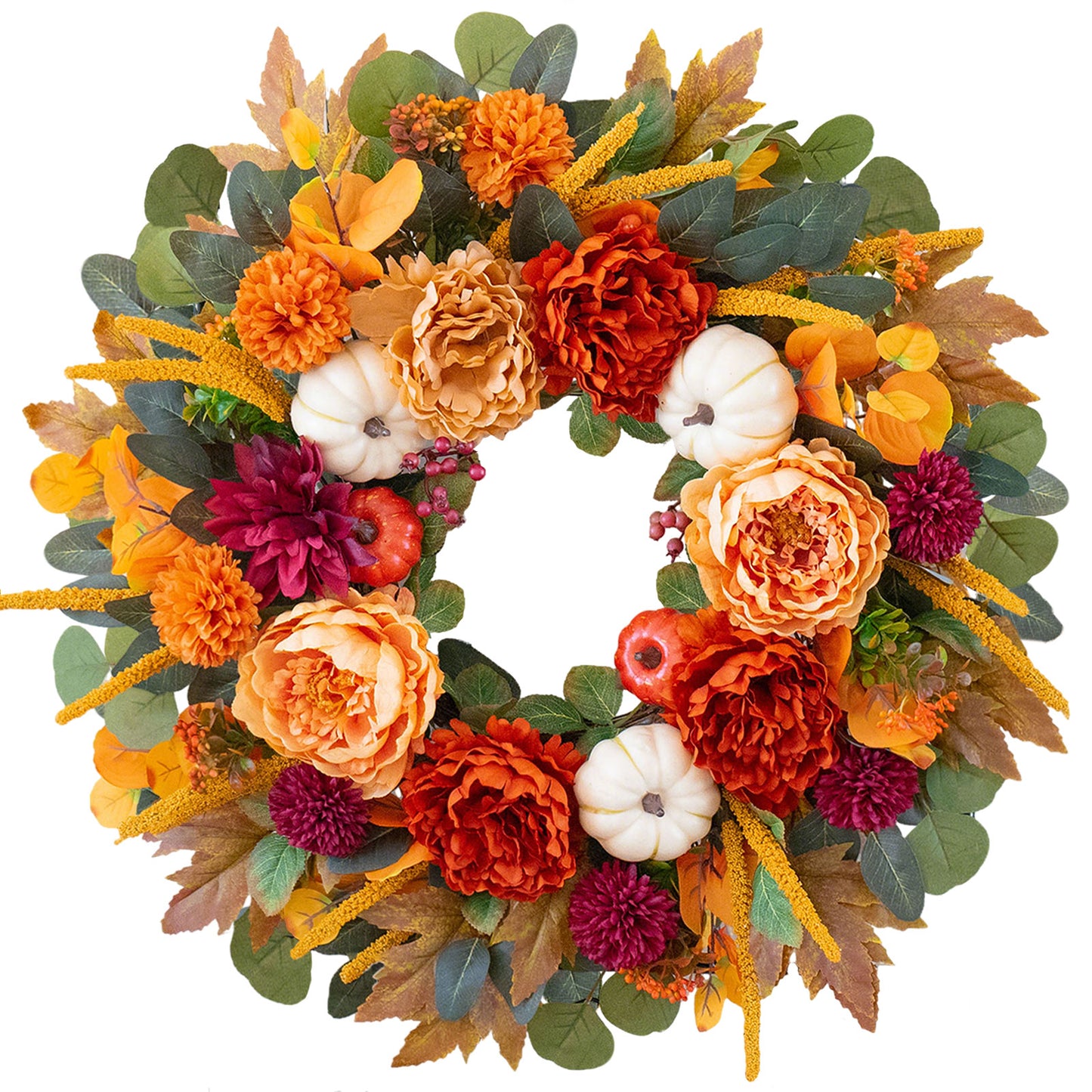 Autumn Peony Wreath