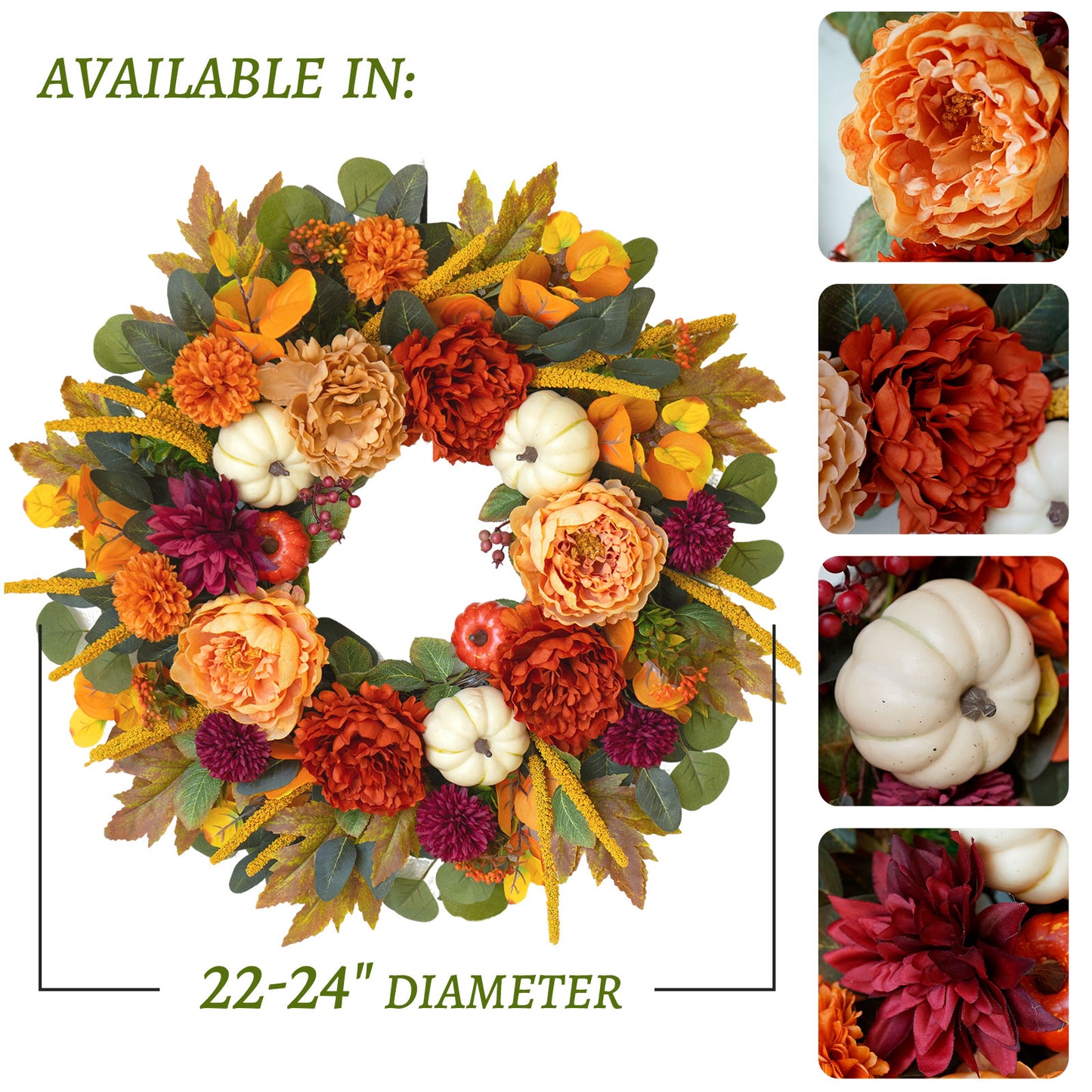 Autumn Peony Wreath