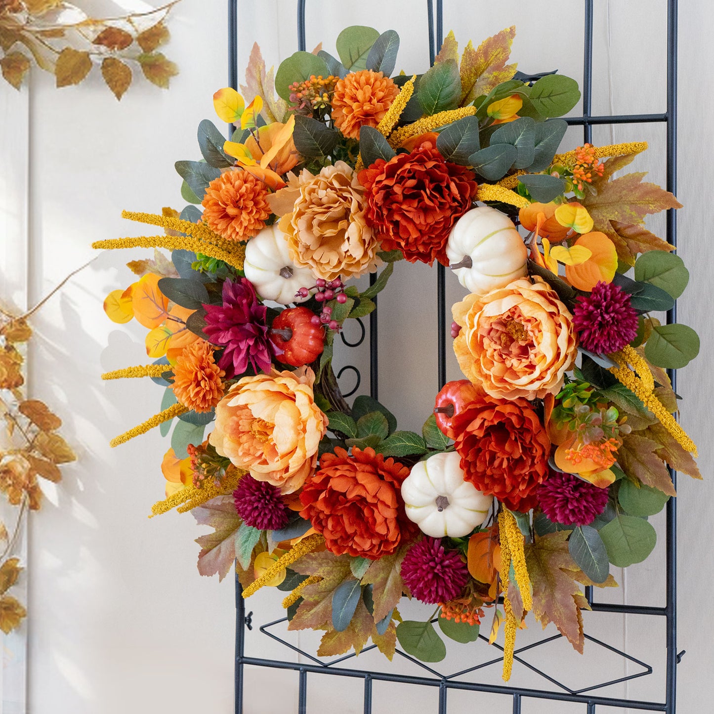 Autumn Peony Wreath
