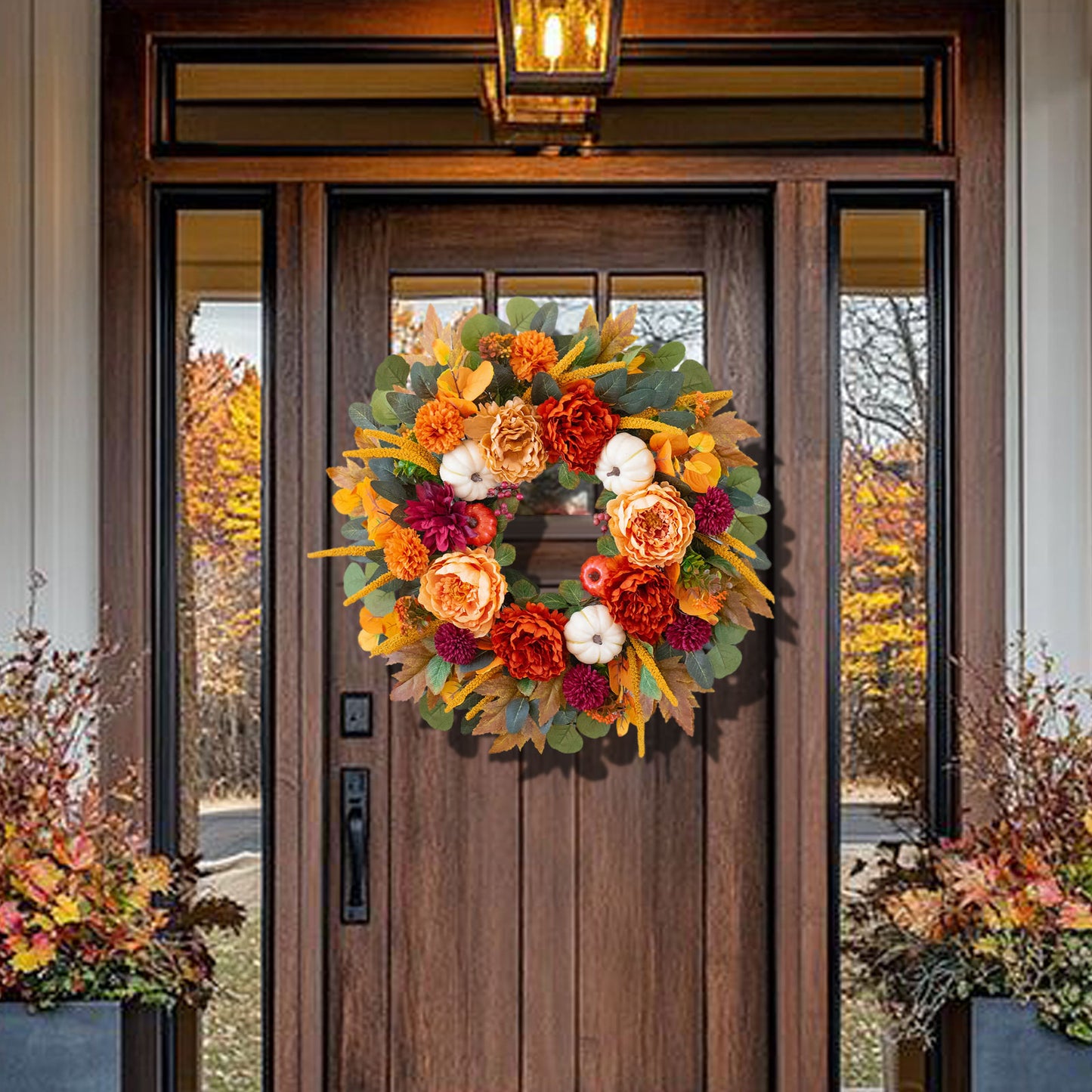 Autumn Peony Wreath