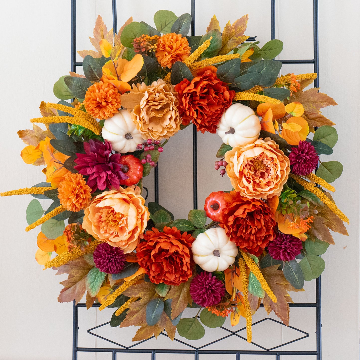 Autumn Peony Wreath