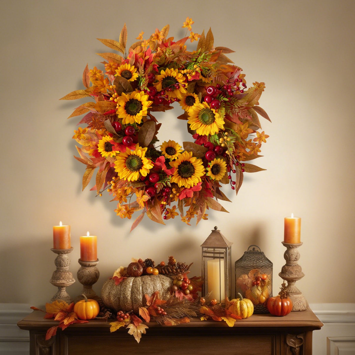 Fall Sunflower Wreath